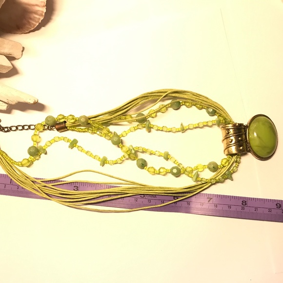Green Cabochon , Bead and String Multi-Strand - Picture 4 of 4
